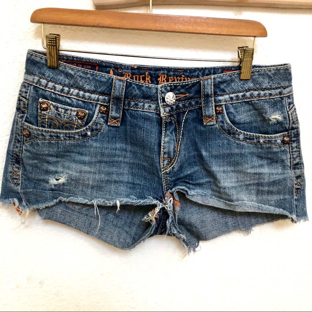 Rock Revival Jen Short Blue Denim Shorts size 29